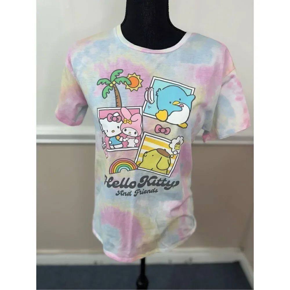 Hello Kitty and Friends Tie Dye Girls Short Sleeve Tee Size XL